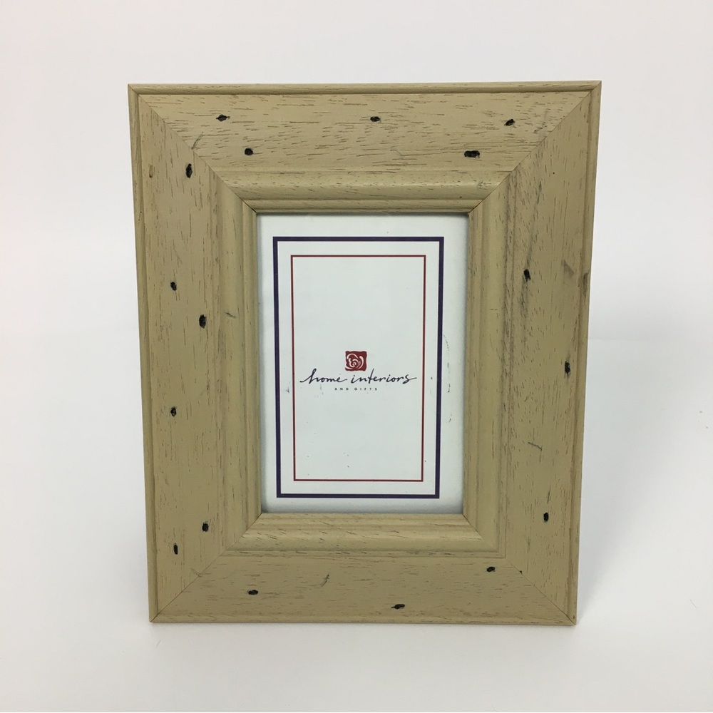 Distressed Wood Grain Look Picture Frame Tan Black